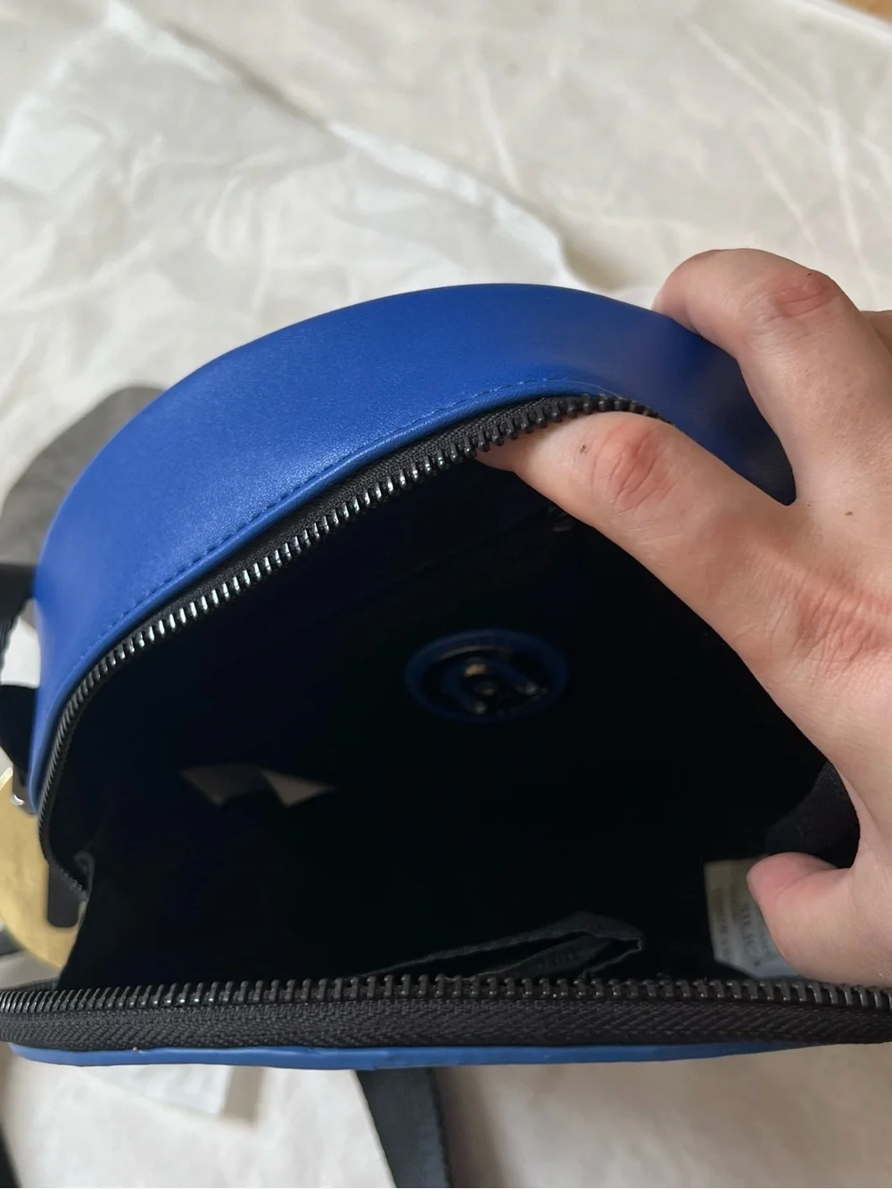 NWT New Nila Anthony Crossbody Round Bag Royal Blue Vegan Leather